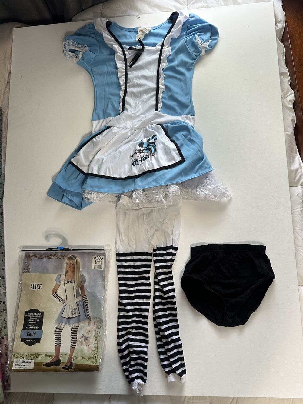 California Costumes Alice Girls Large 10-12 Blue Dress Halloween Costume Set
